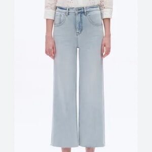 Bayeas LA High Waist Raw Hem Wide Leg Jeans           Size 25 | NWOT